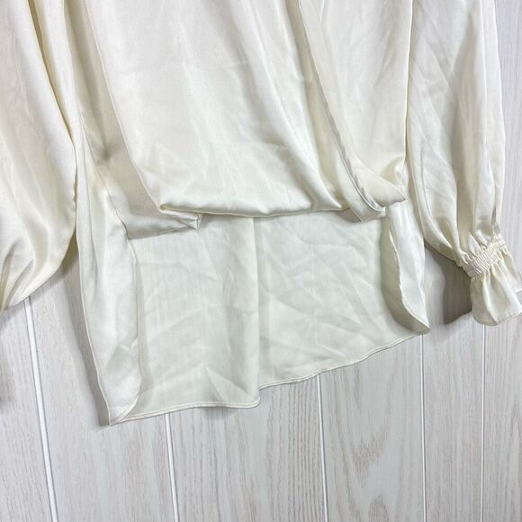 AllSaints Womens Penny Top Wrap Over Deep V-Neck Off-White Size 0 70’s - Picture 5 of 7